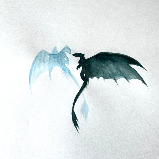 Dragon No. 12 - study, watercolour on paper