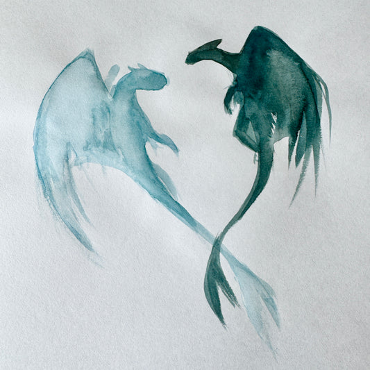 Dragon No. 10 - study, watercolour on paper