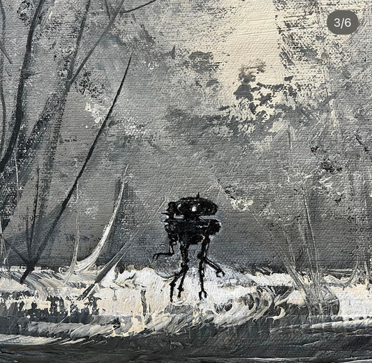 Probe Droid No.1 - original upcycled vintage painting