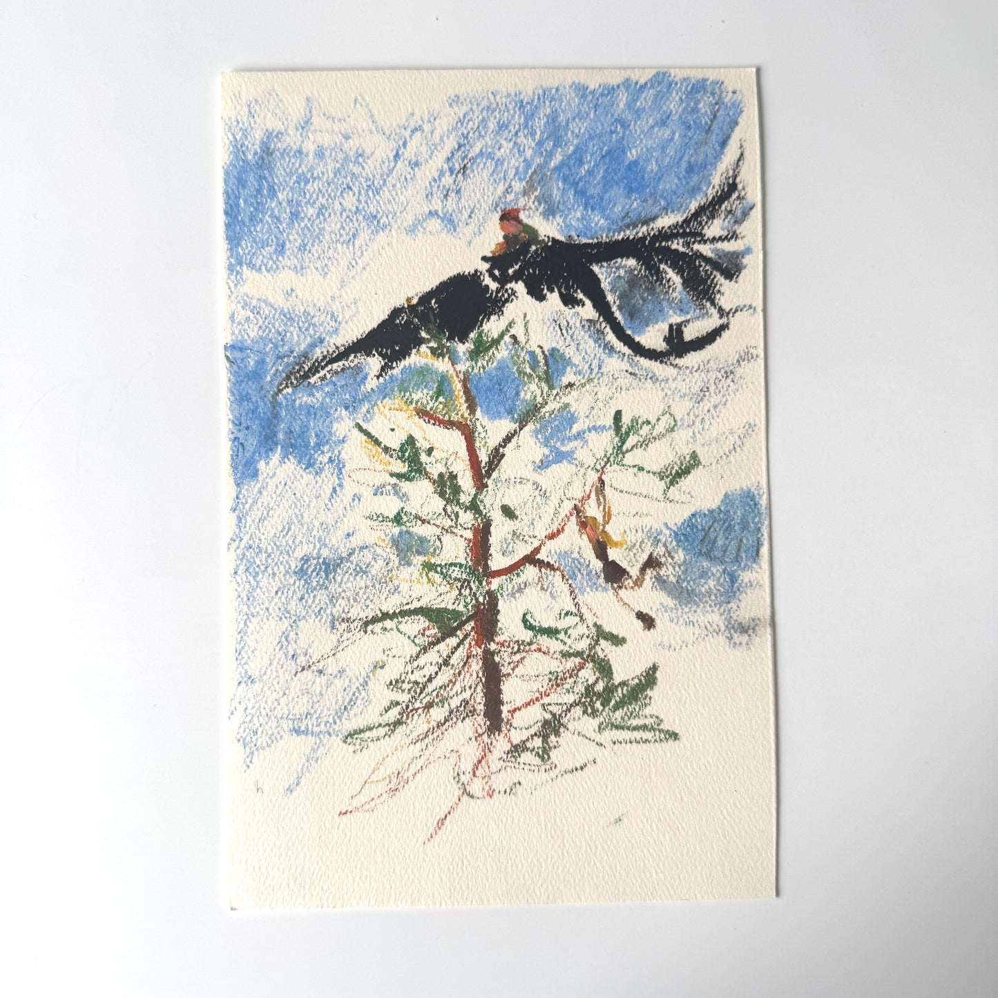 Dragon & His Best Friend No.11 - studies, oil pastel on paper