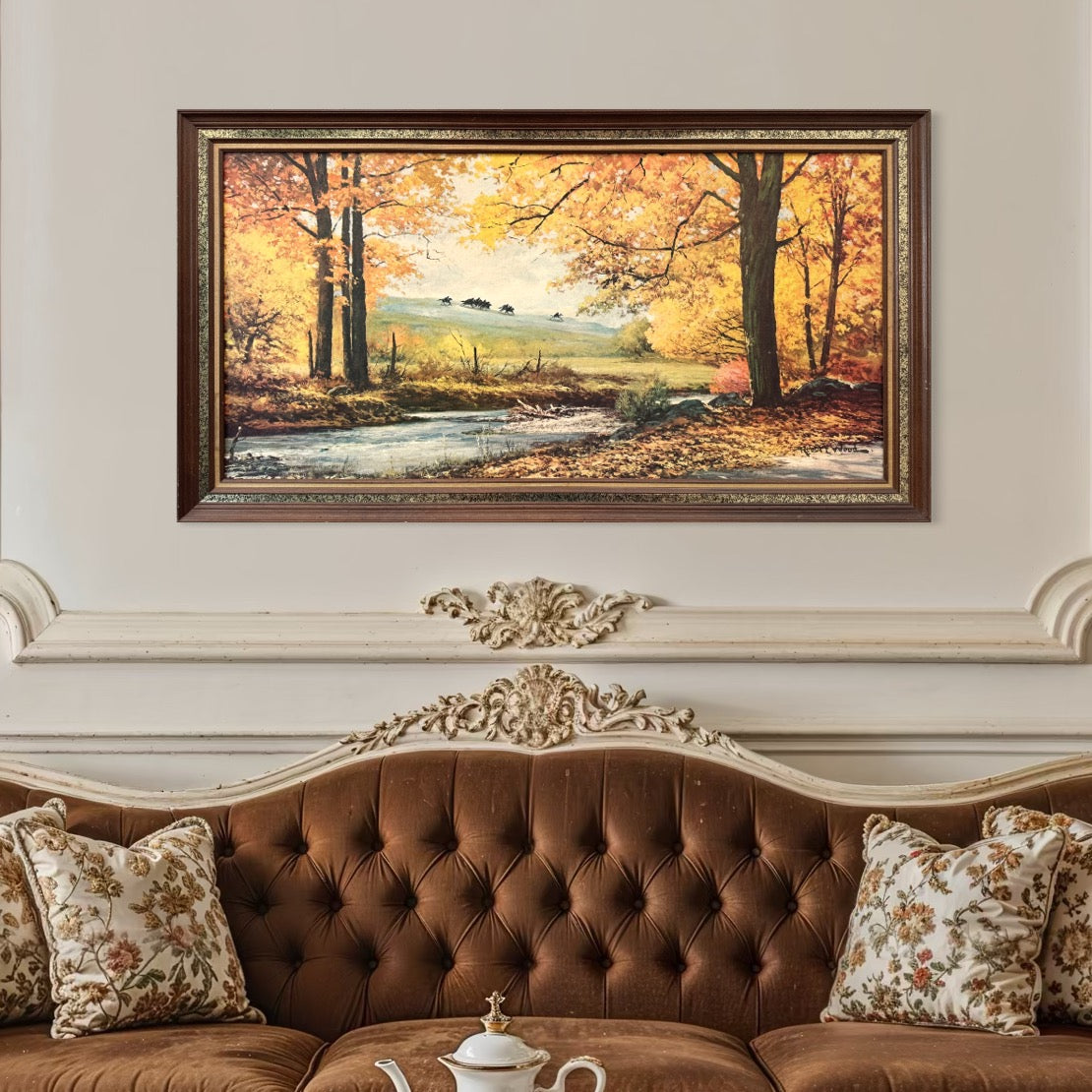 The Flight of Arwen, original upcycled vintage painting