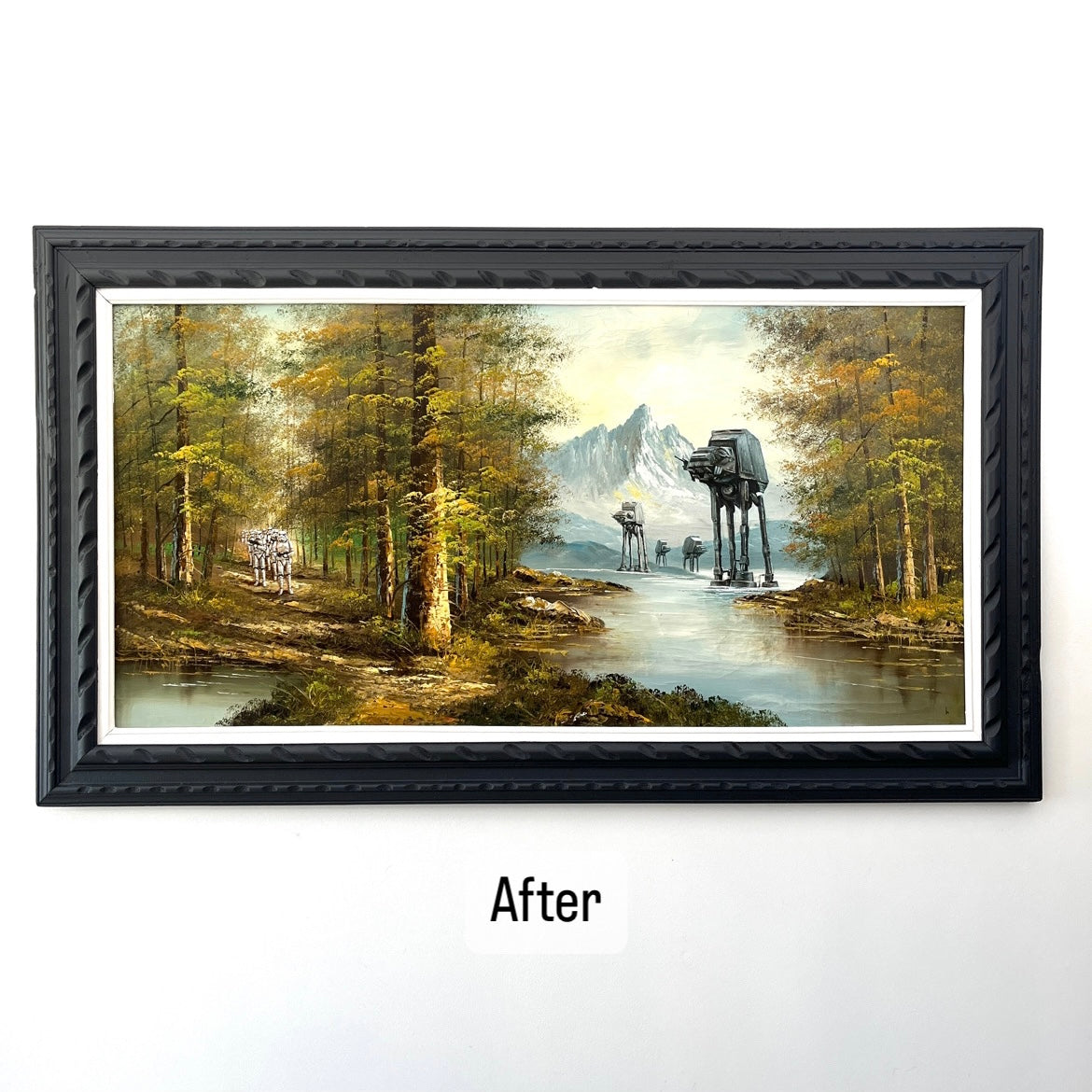 A Walk In The Woods, upcycled vintage painting