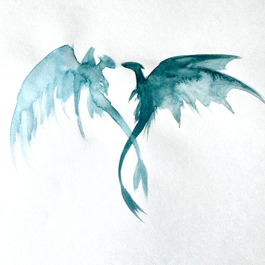 Dragon No. 11 - study, watercolour on paper
