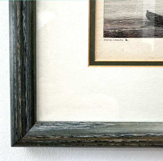 Stationed Over Hampton Court - original upcycled vintage etching