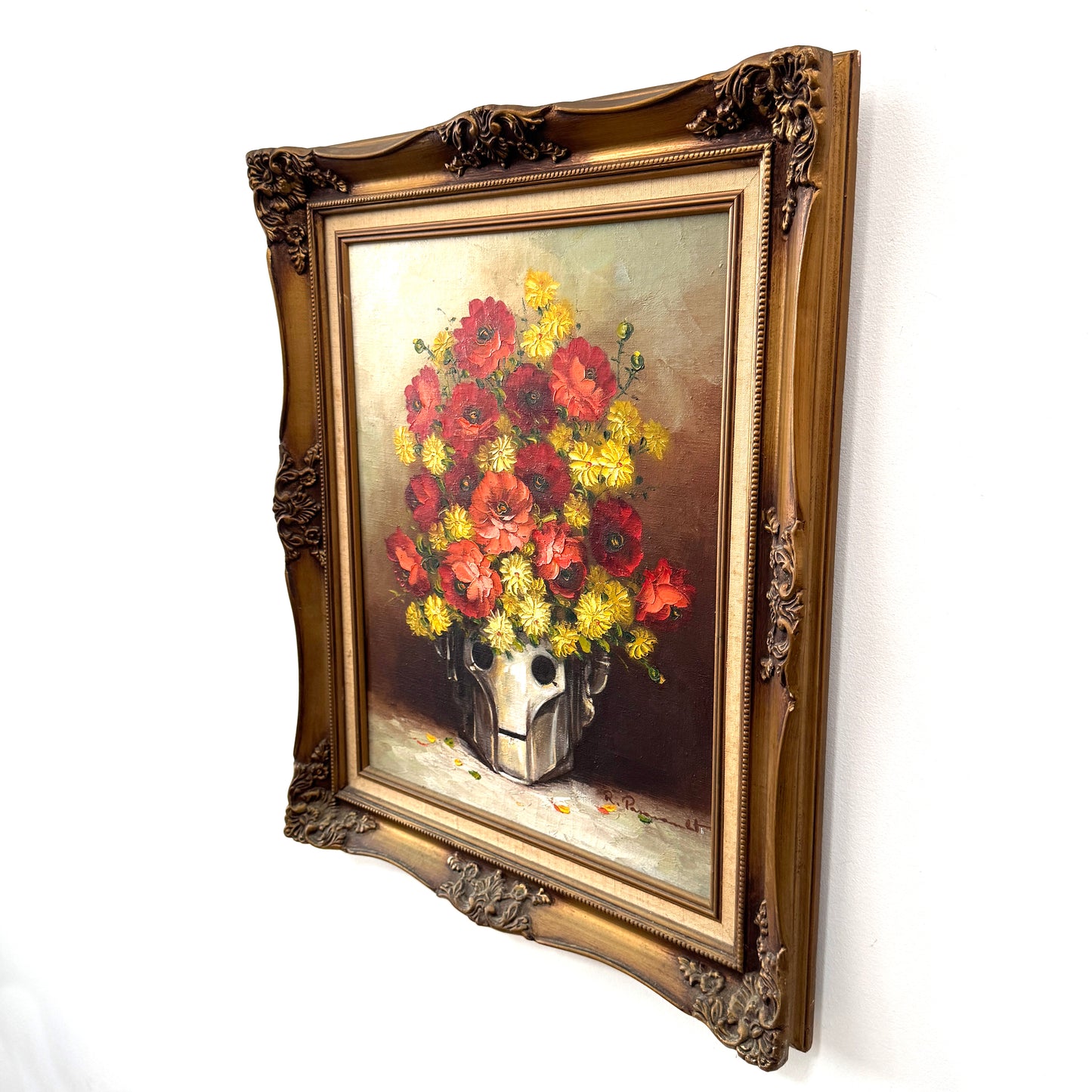 Upgraded Bouquet, original upcycled vintage painting