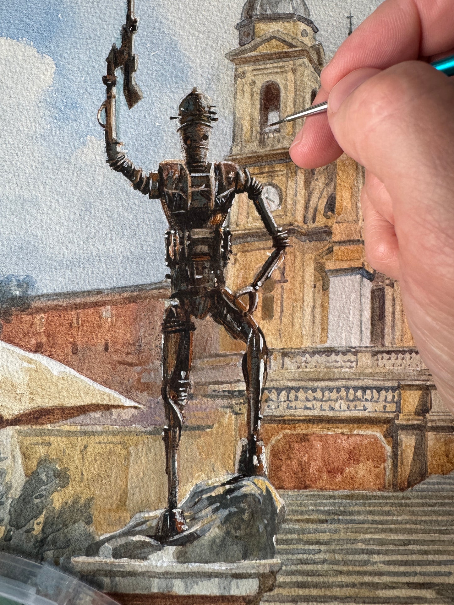 The Guardian : Nanny - original upcycled vintage painting