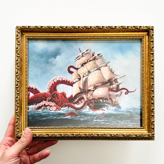There Once Was A Ship - Gilded Wood, framed print