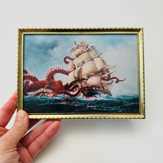 There Once Was A Ship - Vintage Brass, framed print