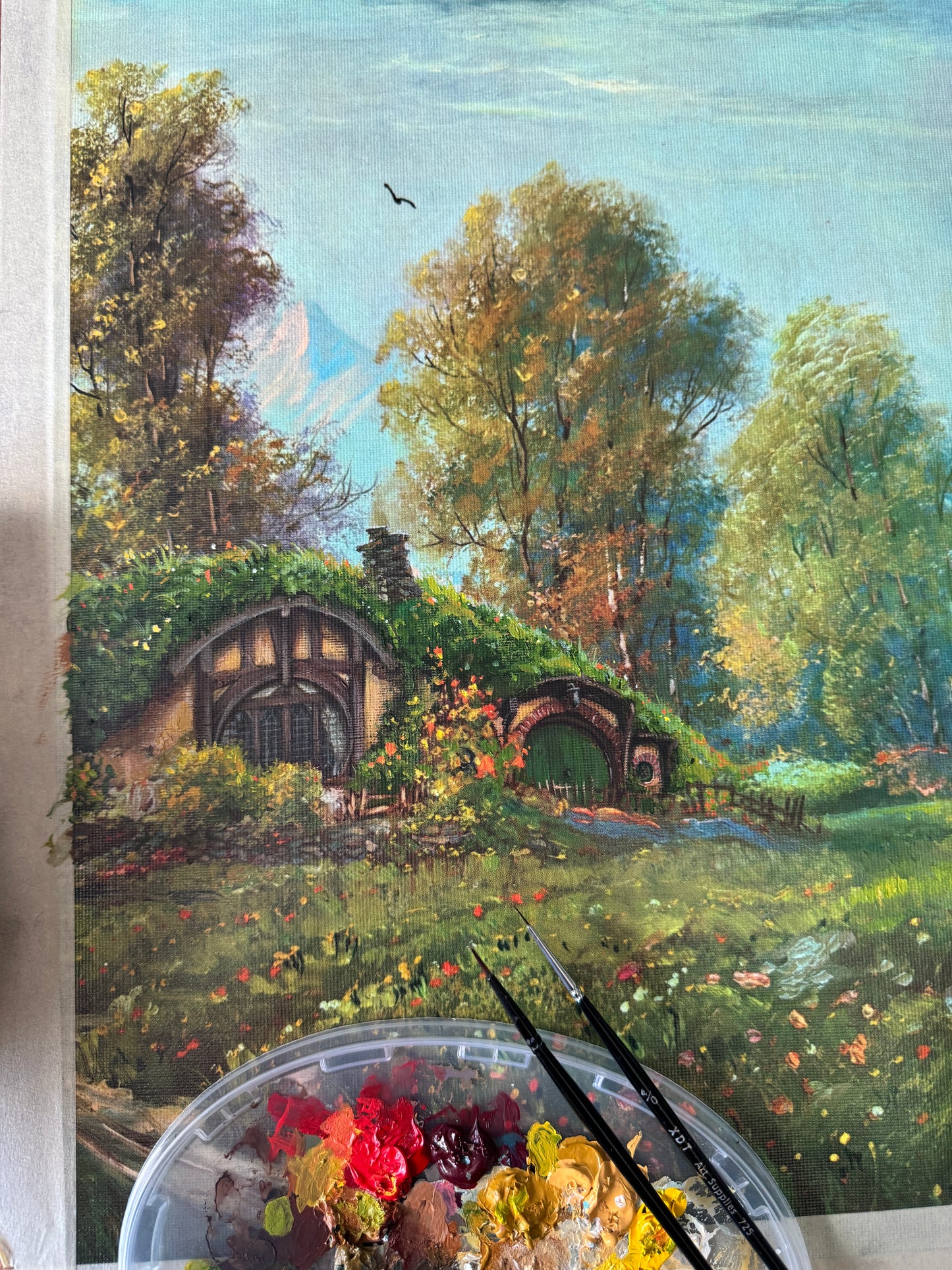 Filled With Comfort, original upcycled vintage painting