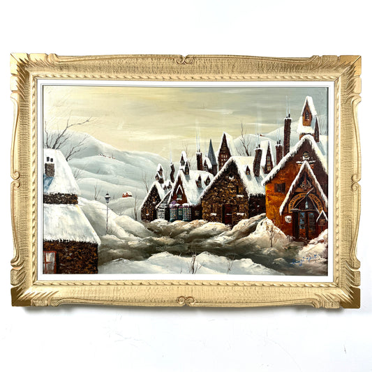 Broomsticks & Lollies, original upcycled vintage painting