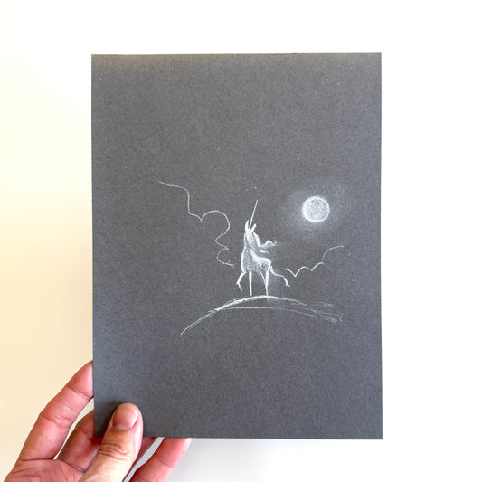 Unicorns - charcoal study No.2