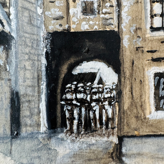 Tiny Troopers - original upcycled vintage painting