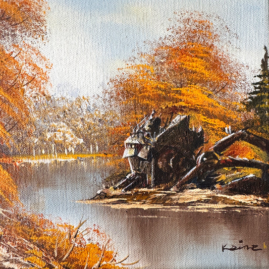 Crash Site No.2 - original upcycled vintage painting