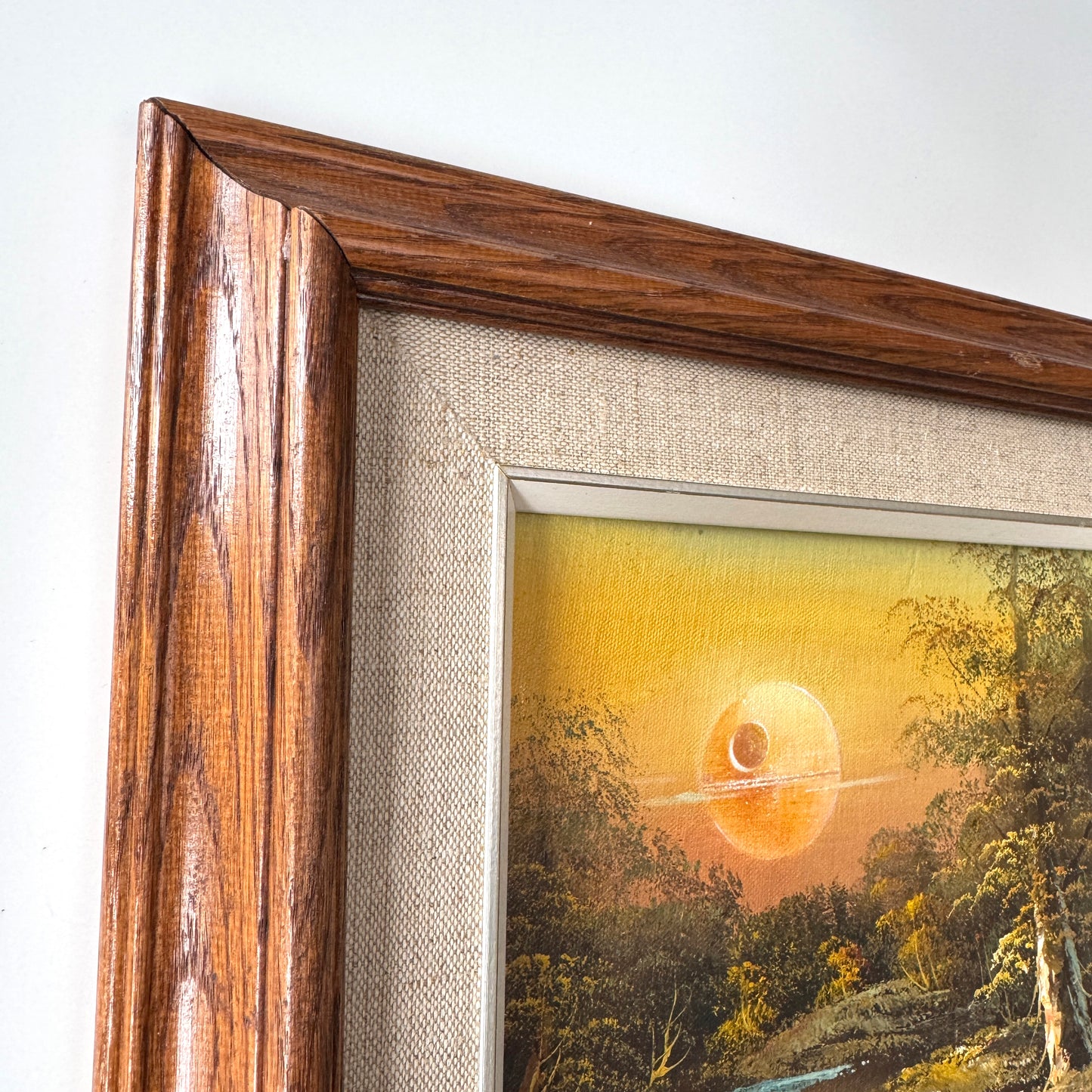 Bad Moon - original upcycled vintage painting