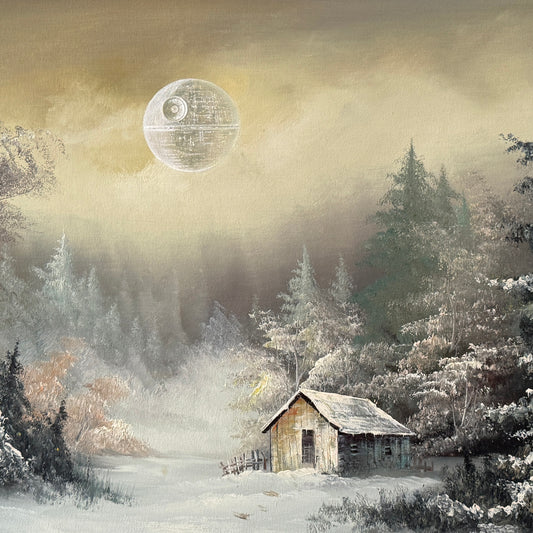 Fell Moon - original upcycled vintage painting