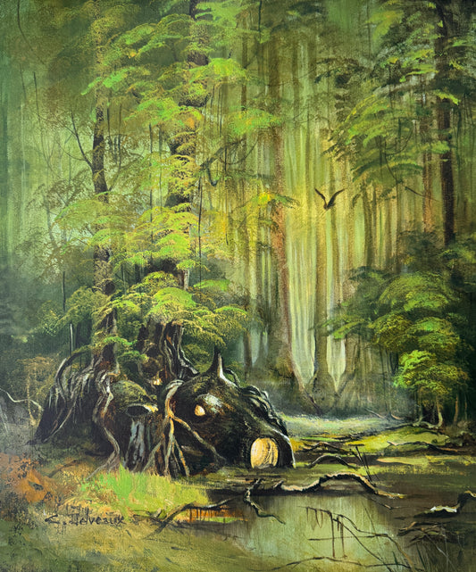 My Home This Is - original upcycled vintage painting