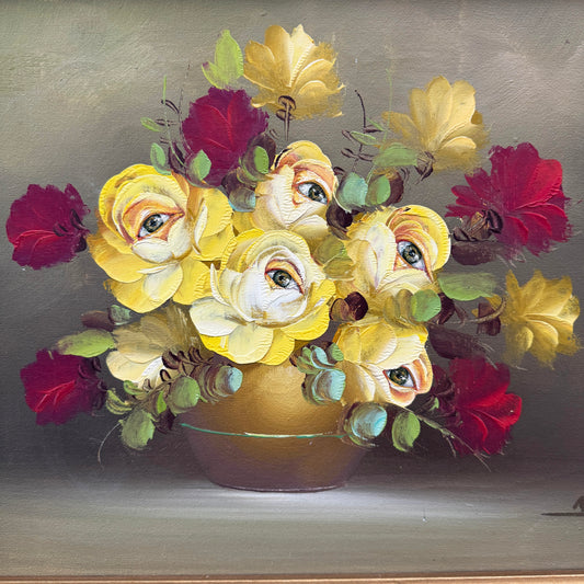 Eye See You, original upcycled vintage painting