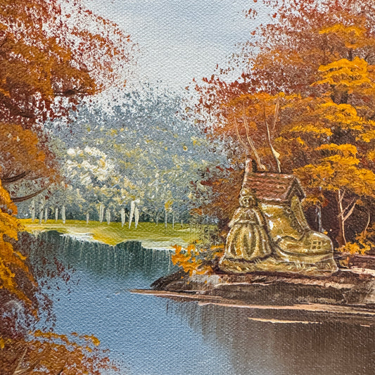 There Was An Old Woman, original upcycled vintage painting