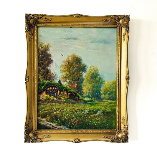 Filled With Comfort, original upcycled vintage painting