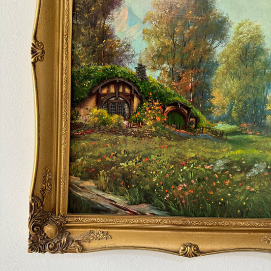 Filled With Comfort, original upcycled vintage painting