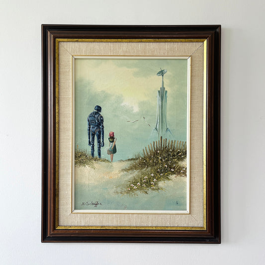 The Guardian, upcycled vintage painting