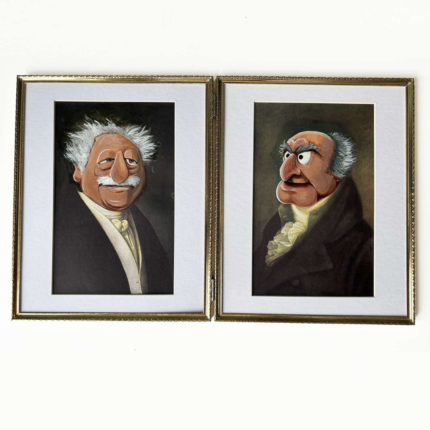 Grumpy Old Men, original upcycled vintage art