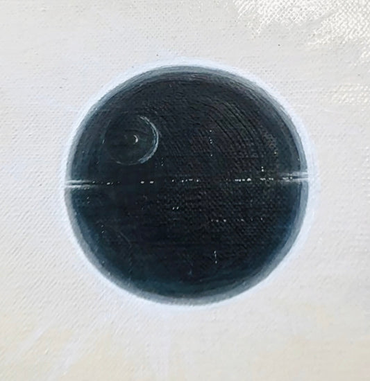 Total Solar Eclipse - original upcycled vintage painting