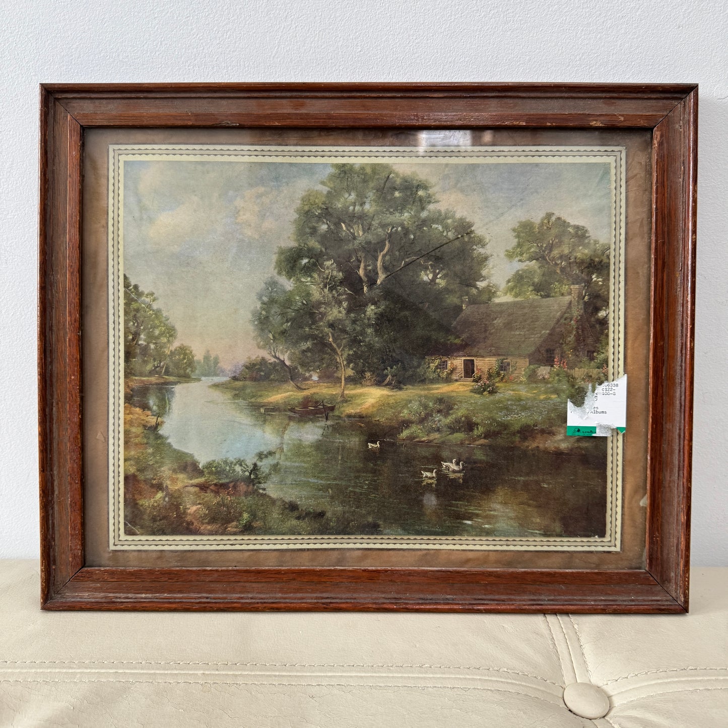 No Muddy Feet Here, original upcycled vintage painting