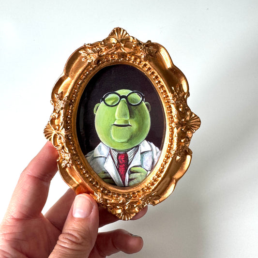 The Mad Scientist & His Assistant- PRINT in gold frame set of 2