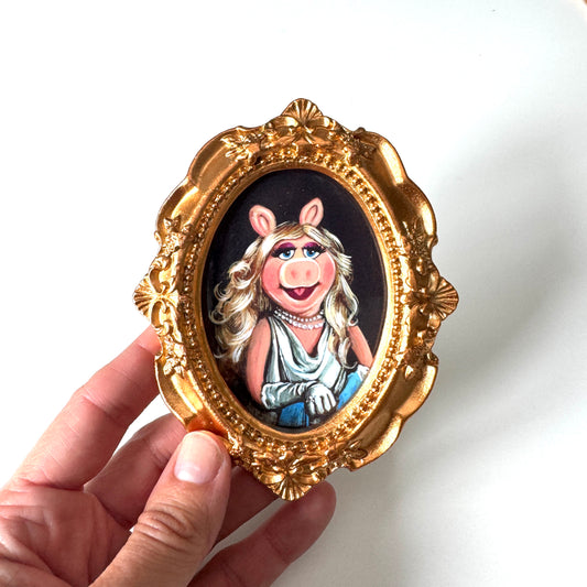 THE Frog - PRINT in gold frame