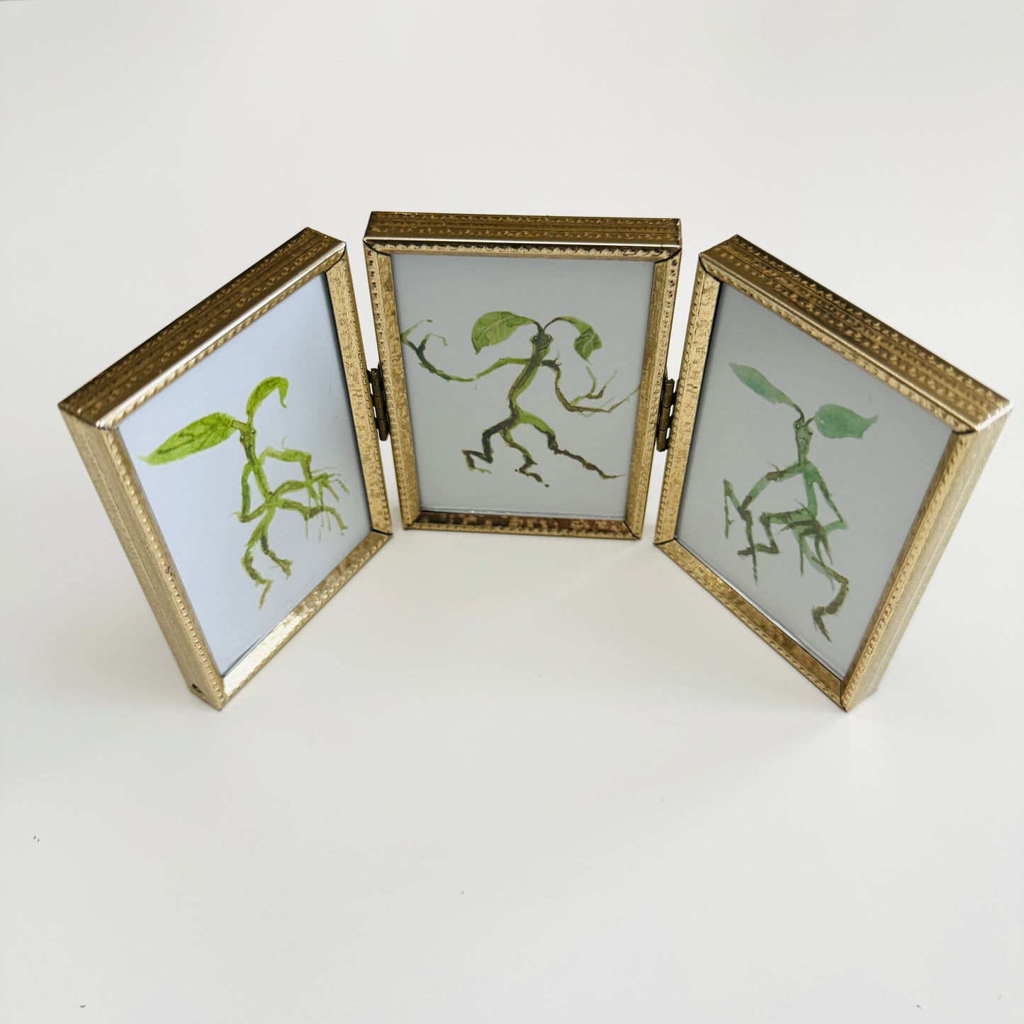 Little Green Men Trio - PRINTs in portrait frame
