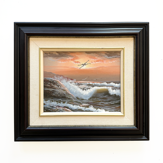 Solo Flight, upcycled vintage painting