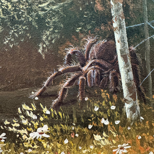 Friends of the Gamekeeper, original upcycled vintage painting