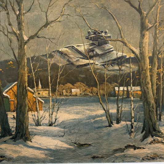 Mt. Victory - original upcycled vintage painting