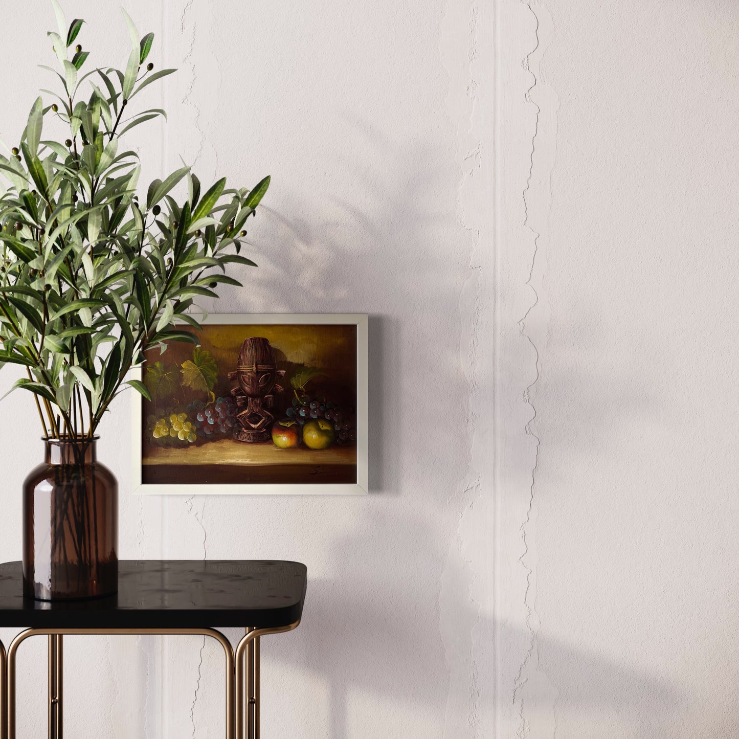 Riker's Souvenir, original upcycled vintage painting