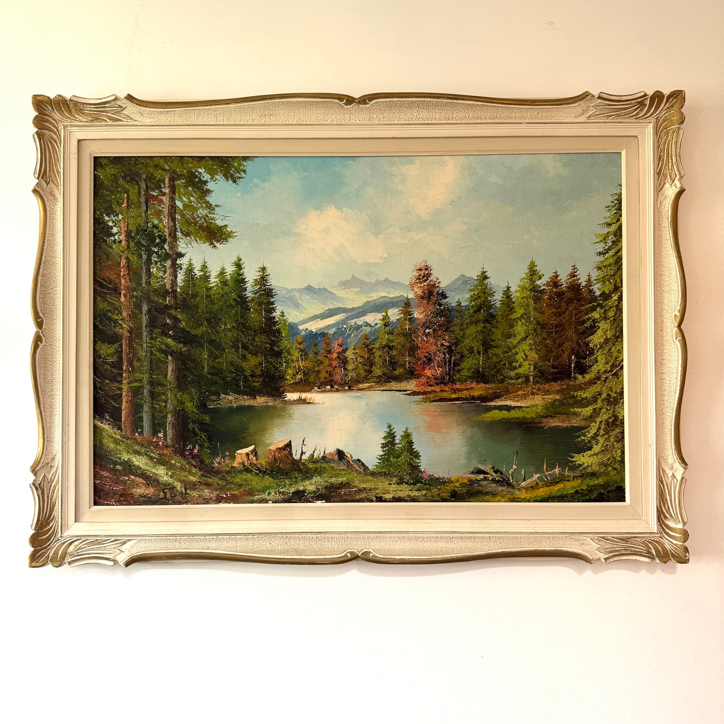 Yub Nub, original upcycled vintage painting