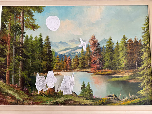 COMMISSION - Endor Ewoks Millennium Falcon