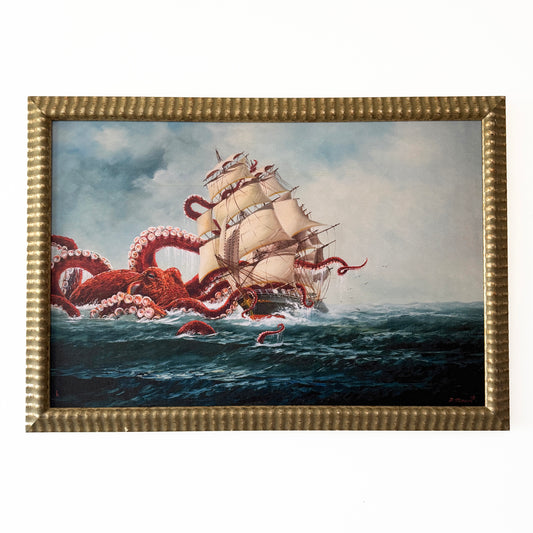 There Once Was A Ship - PRINT 24 x 36 in reclaimed gold frame