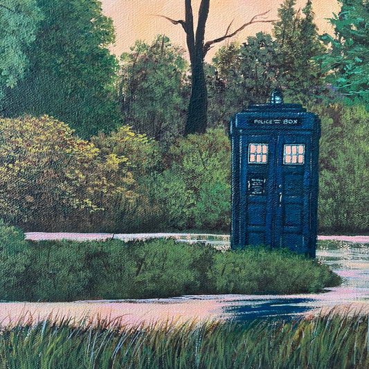 Where Did I Park? original upcycled vintage painting