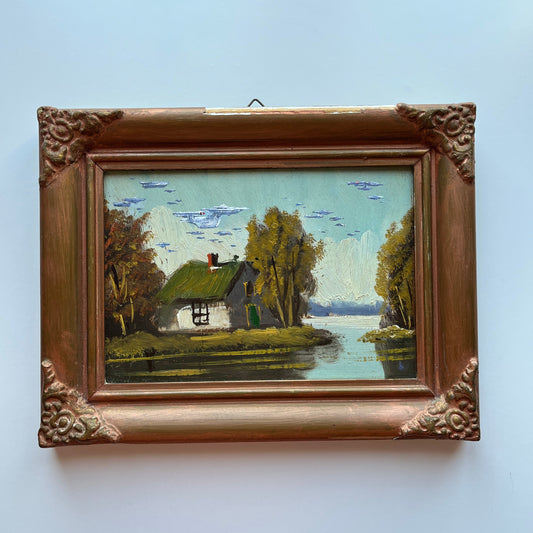 These Are The Voyages, original upcycled vintage painting