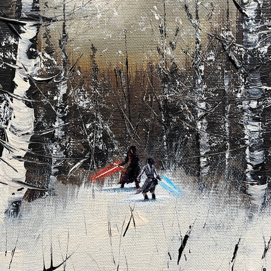 Lover's Quarrel - upcycled vintage painting