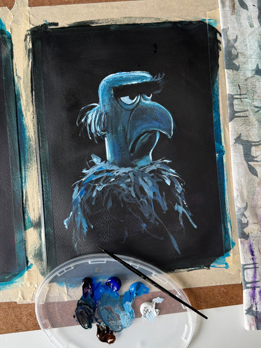 American Eagle, acrylic on paper