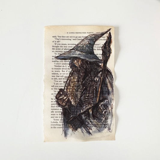 Hobbity Bookish Studies : The wizard, study in ink on p53