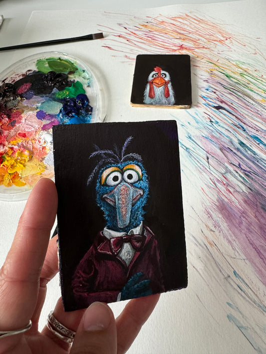 The Daredevil, original miniature portrait in vintage frame