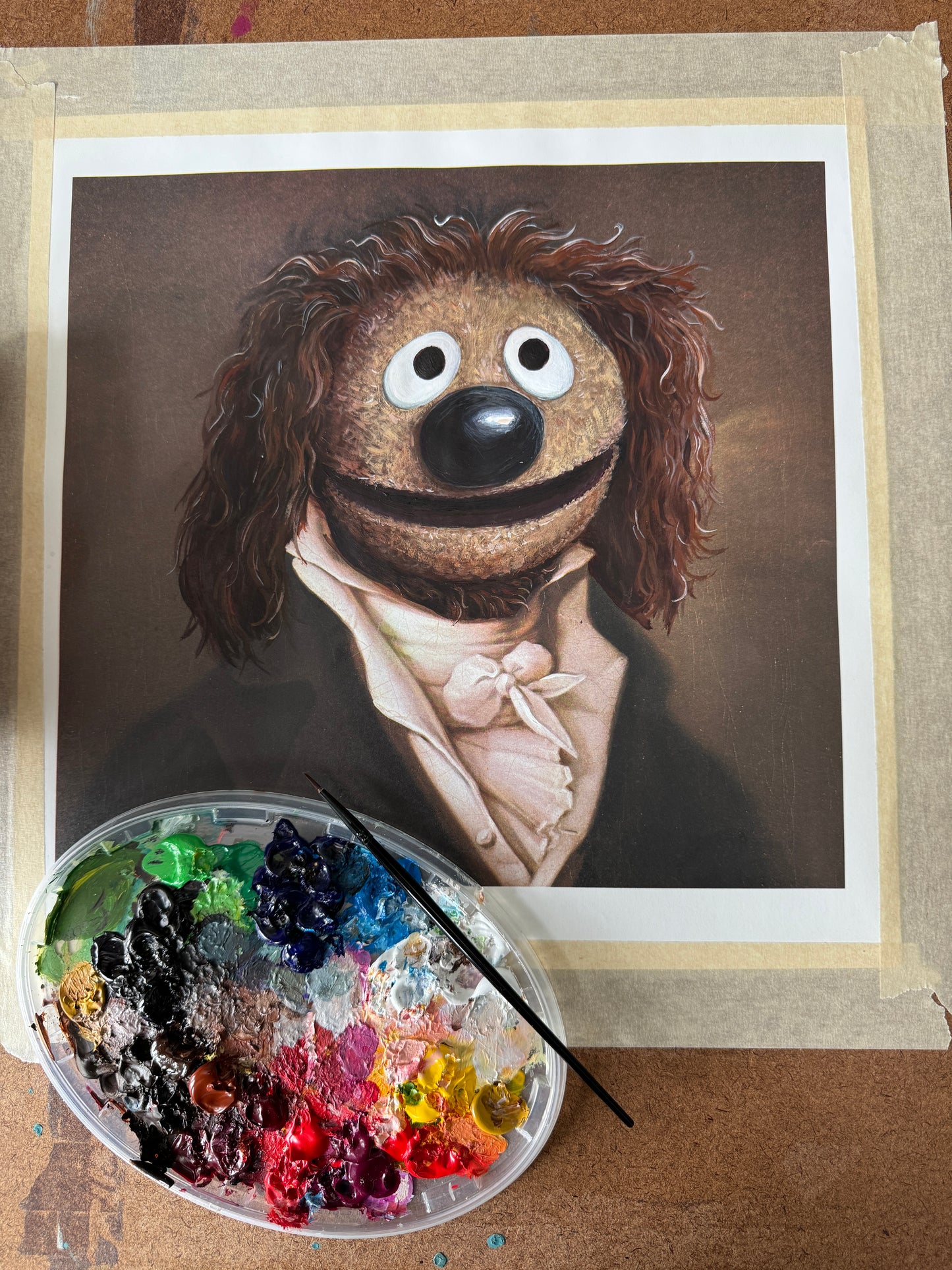 Musical Genius - original upcycled vintage painting