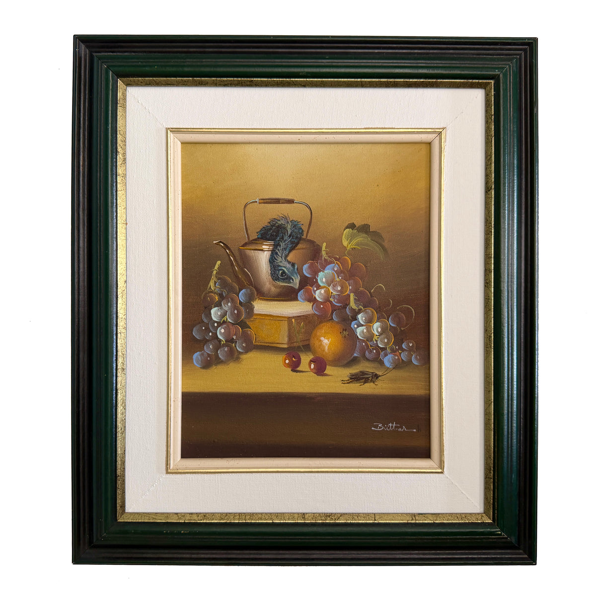 Little Buddy in a Teapot, original upcycled vintage art