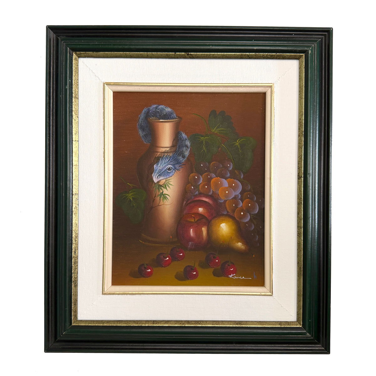 Little Buddy in a Vase, original upcycled vintage art