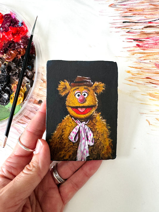 The Comedian, original miniature portrait in vintage frame