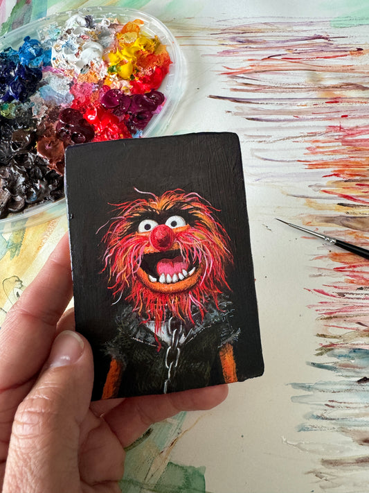 World's Best Drummer, original miniature portrait in vintage frame