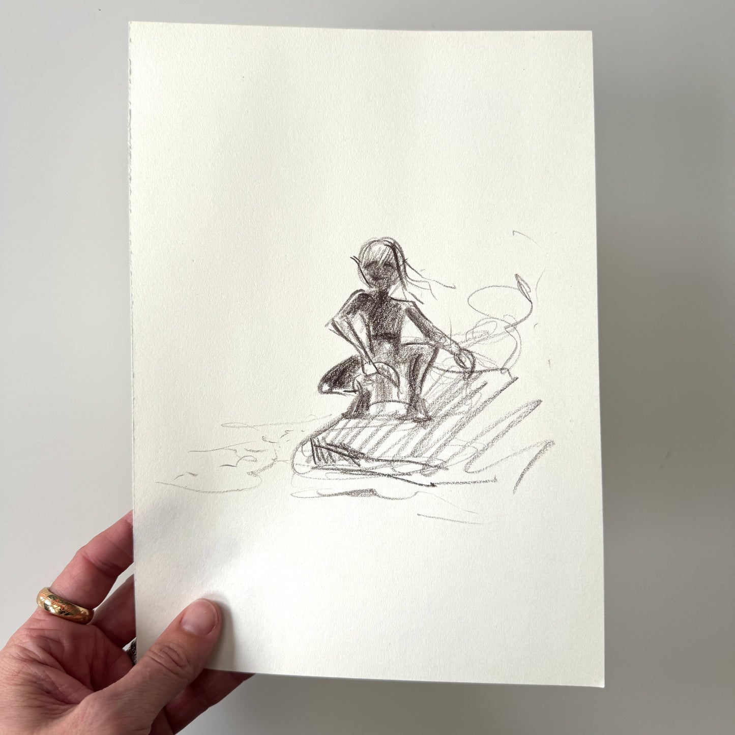 Sméagol study No.1, charcoal on paper